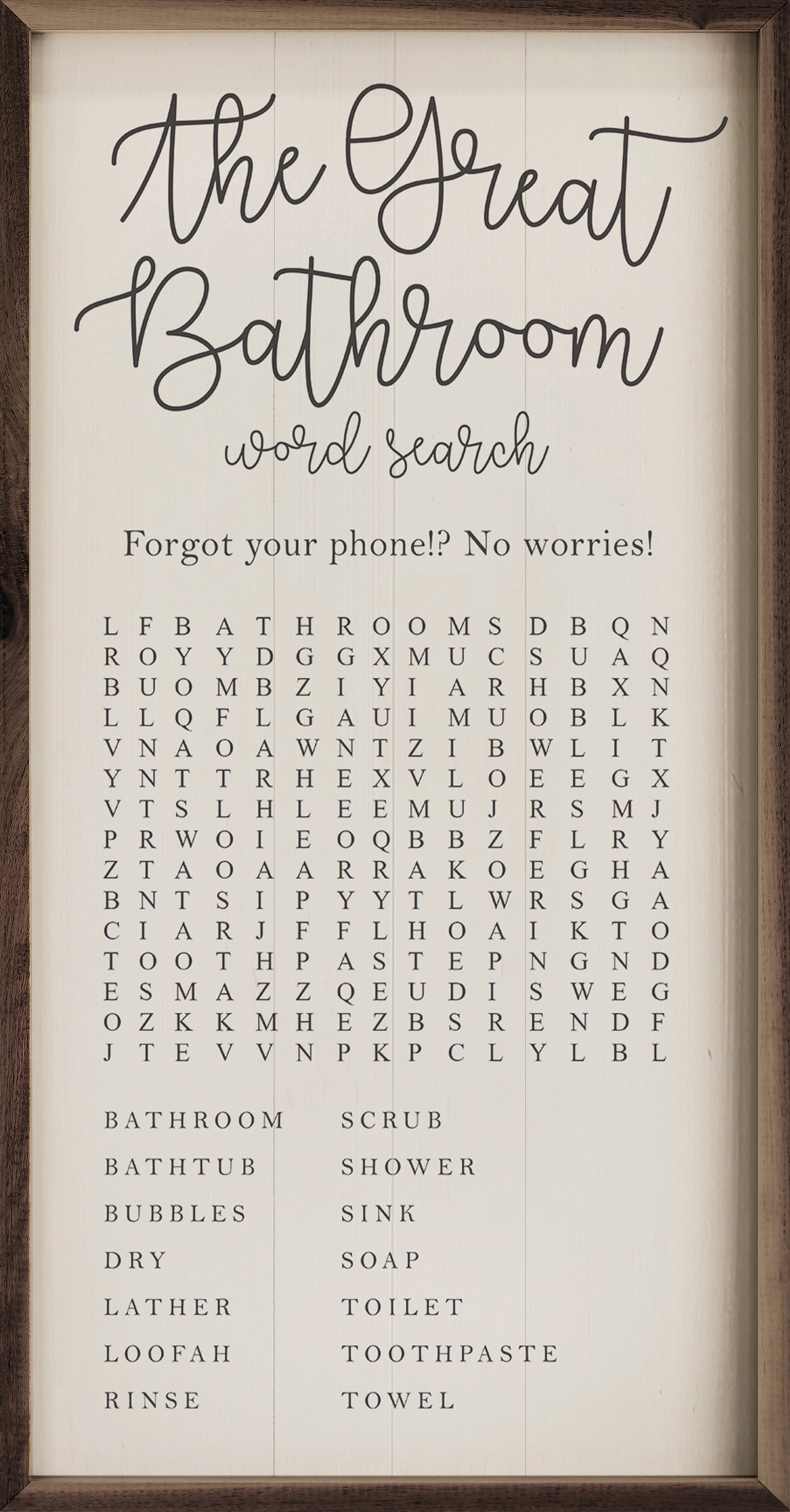The Great Bathroom Word Search White image 0