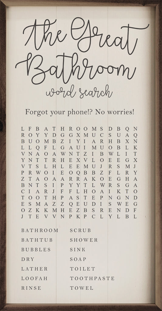 The Great Bathroom Word Search White image 0