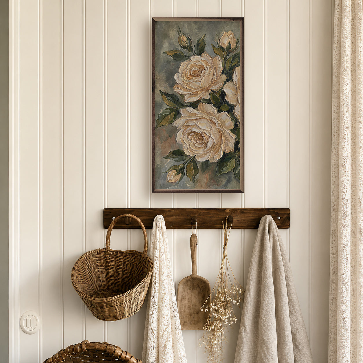 Antique White Rose Study