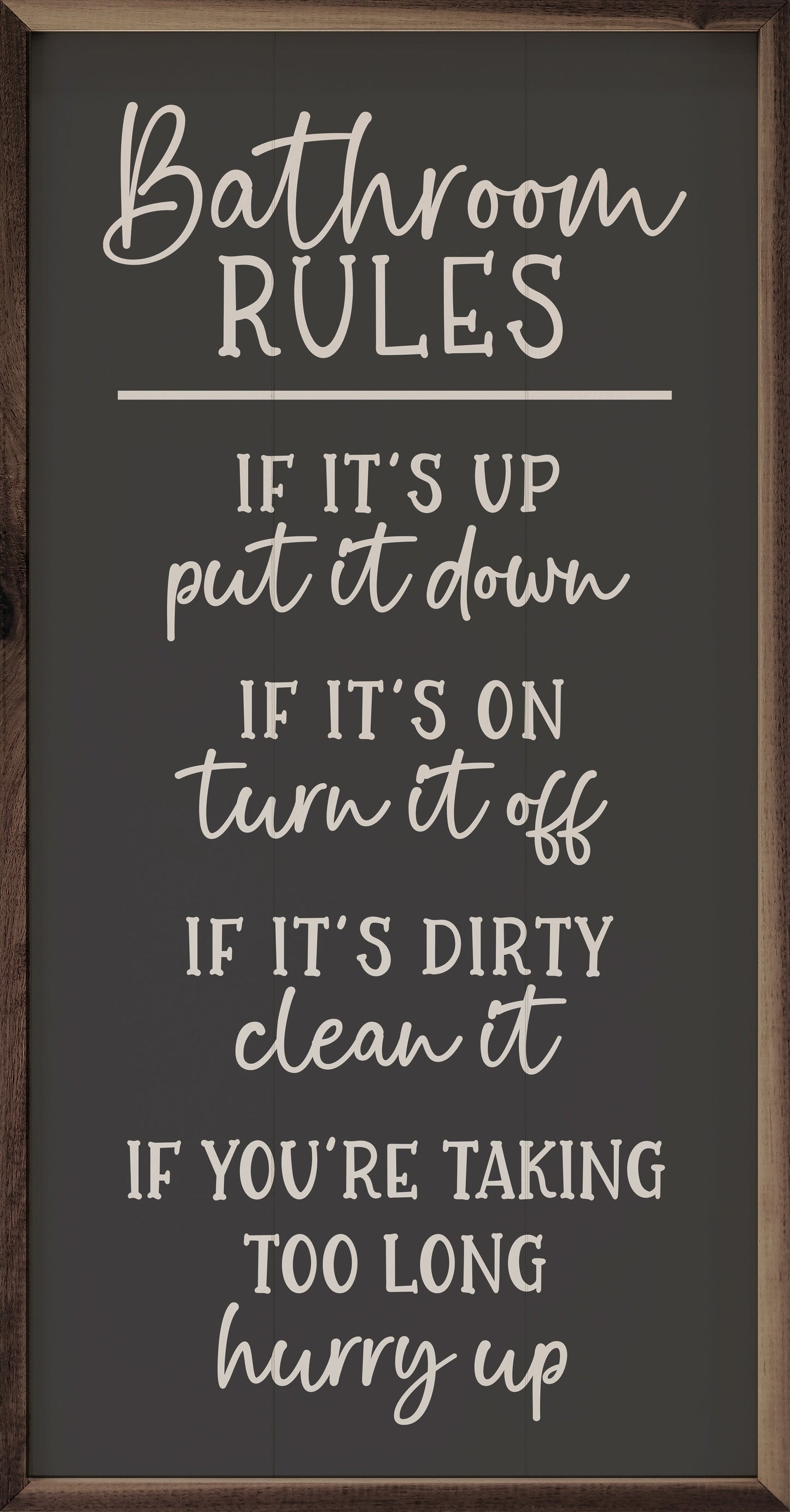 Bathroom Rules Black