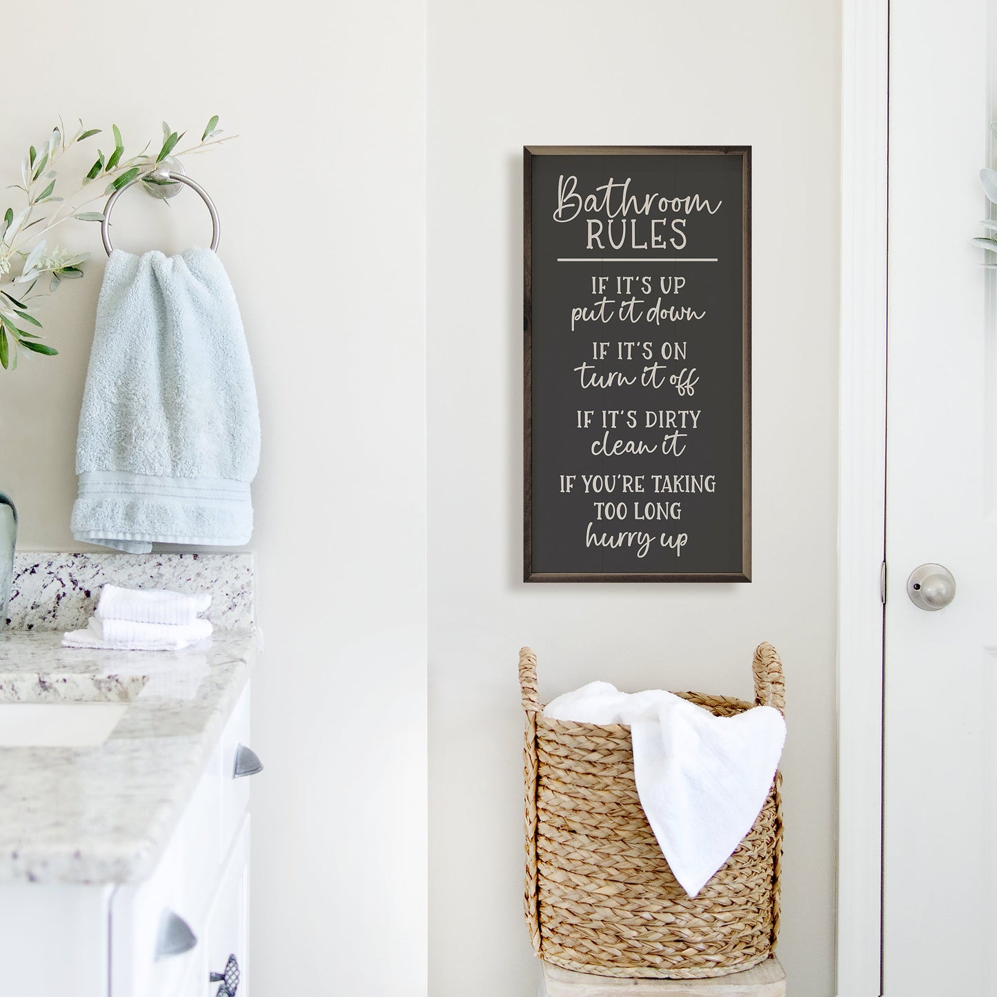 Bathroom Rules Black