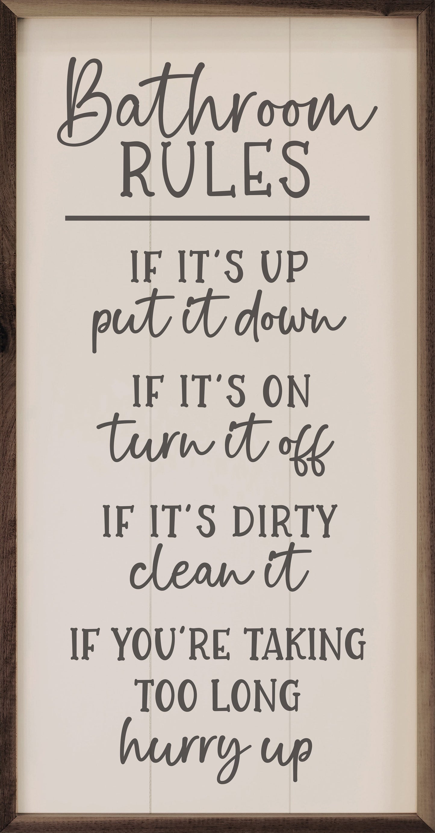 Bathroom Rules Funny White