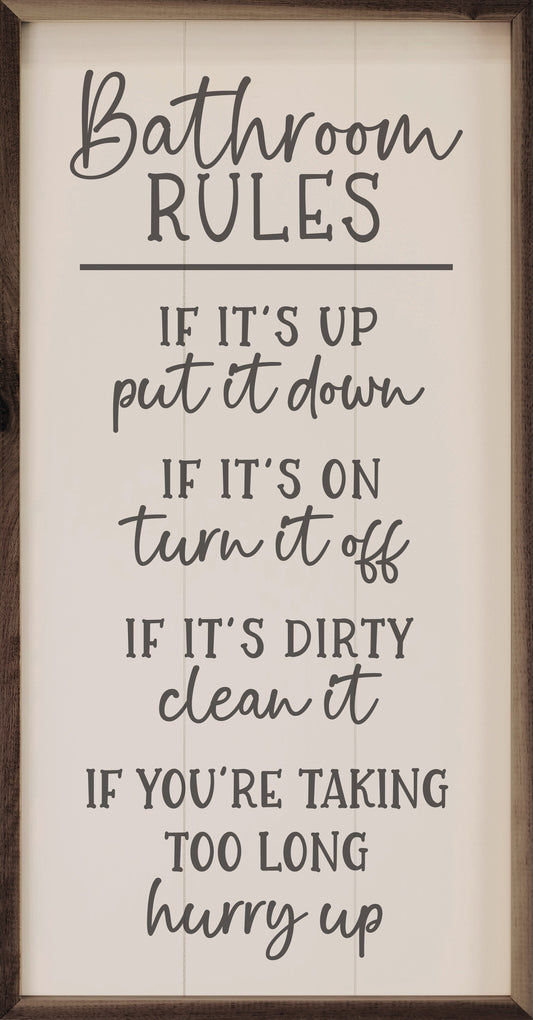 Bathroom Rules Funny White