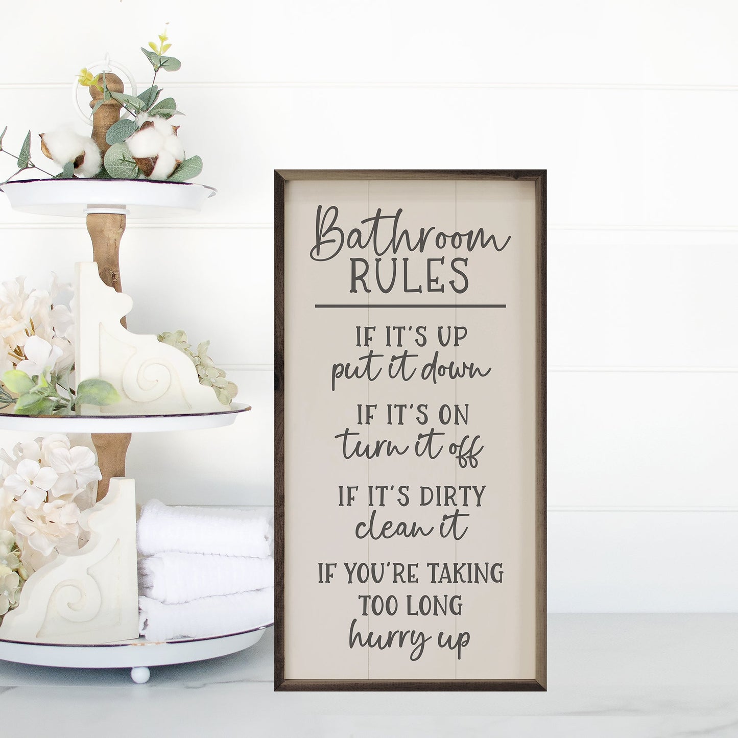 Bathroom Rules Funny White