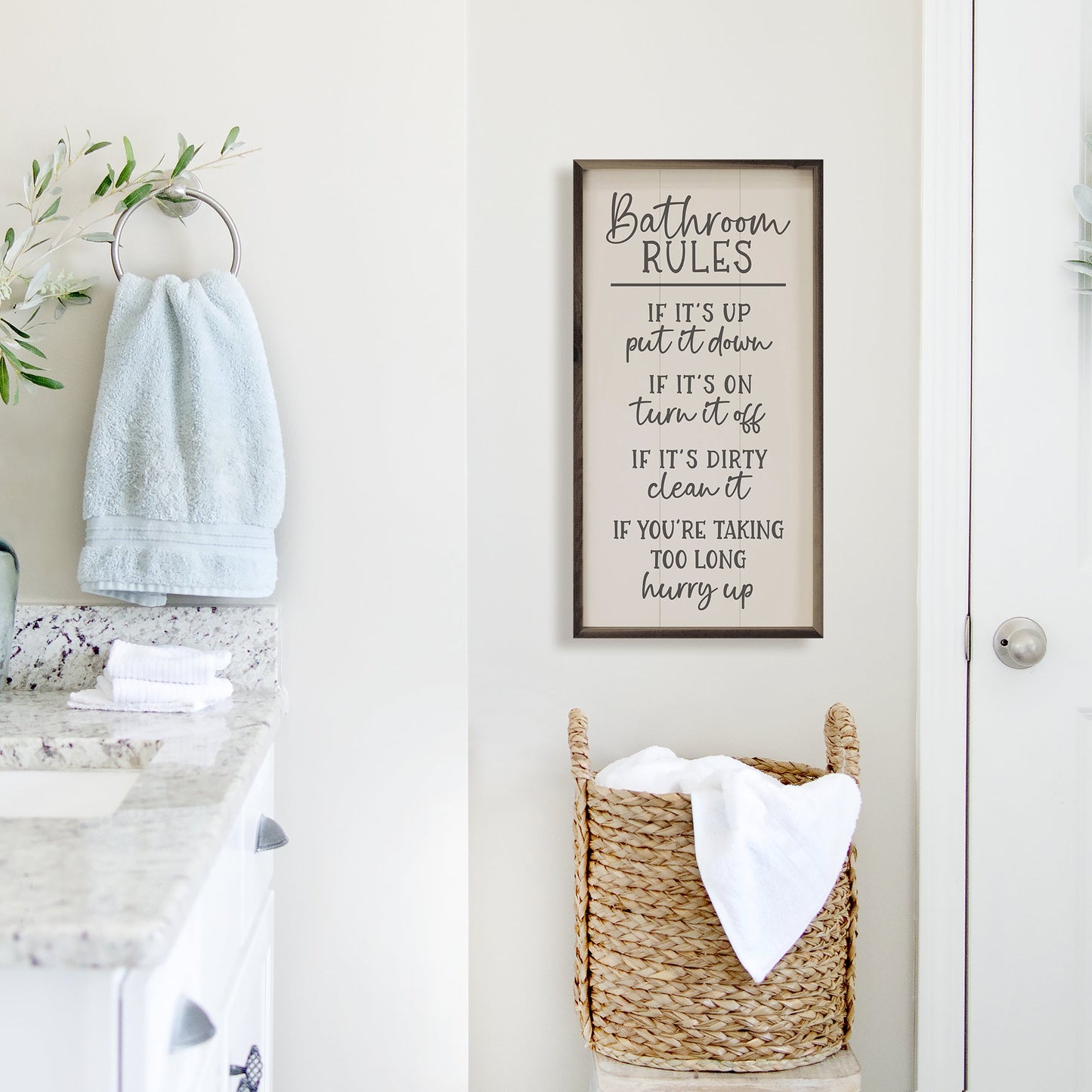 Bathroom Rules Funny White