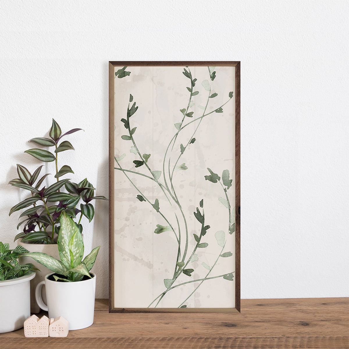 Botanical Panel 3 Thin Vines By Nina Blue