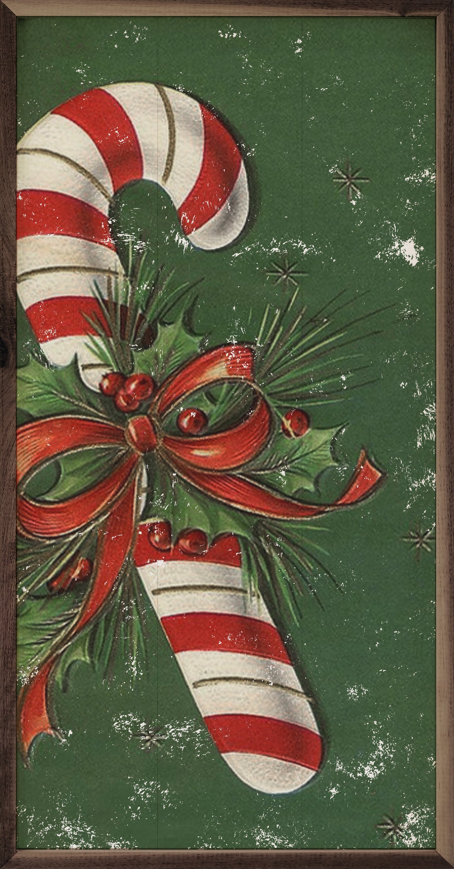 Candy Cane With Red Bow Green