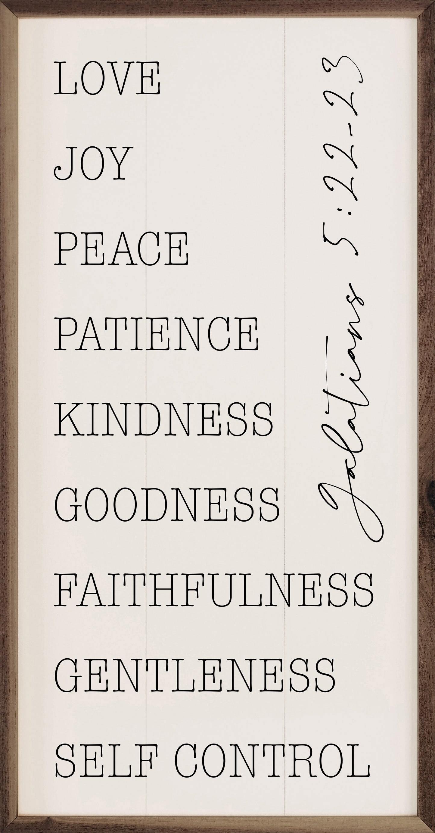 Love Joy Peace Galatians 5 22 23 White