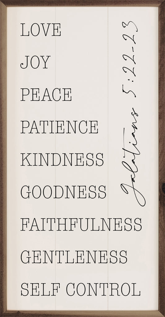 Love Joy Peace Galatians 5 22 23 White