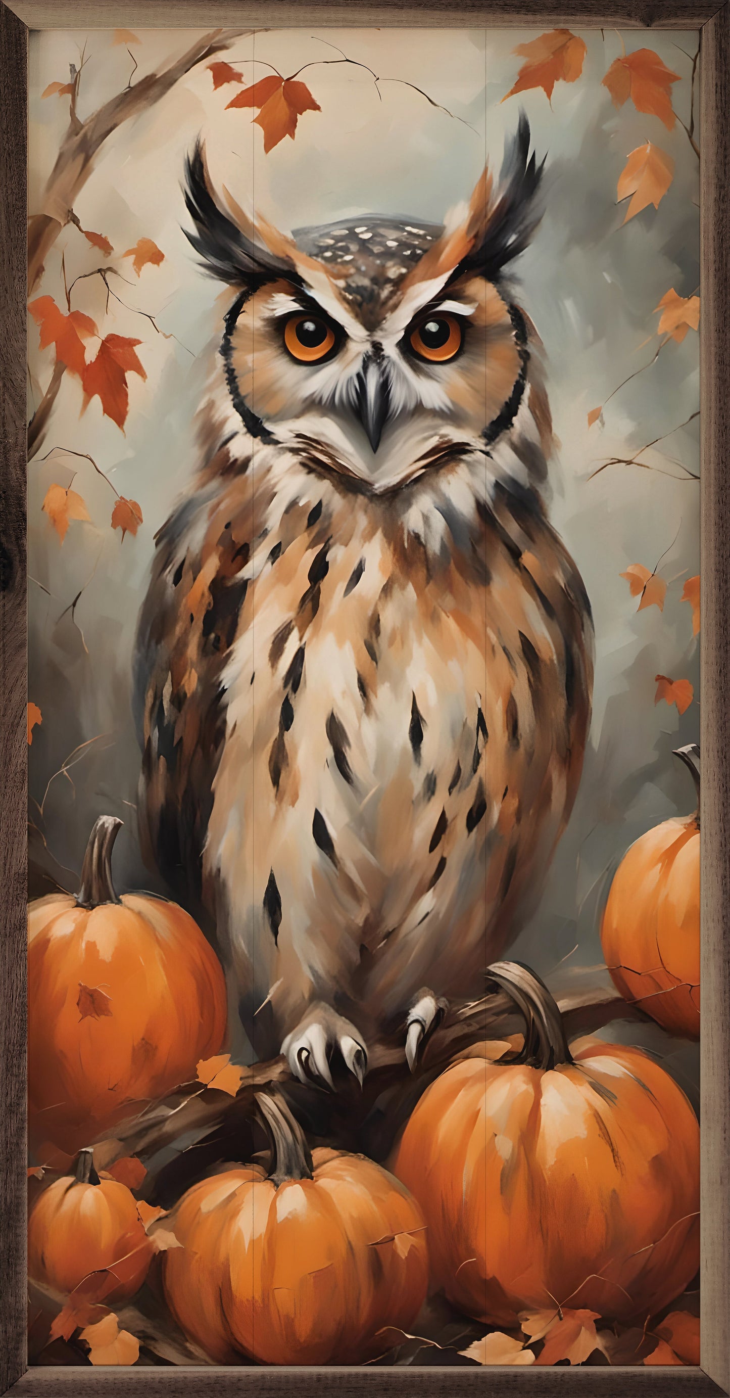 Owl With Pumpkins
