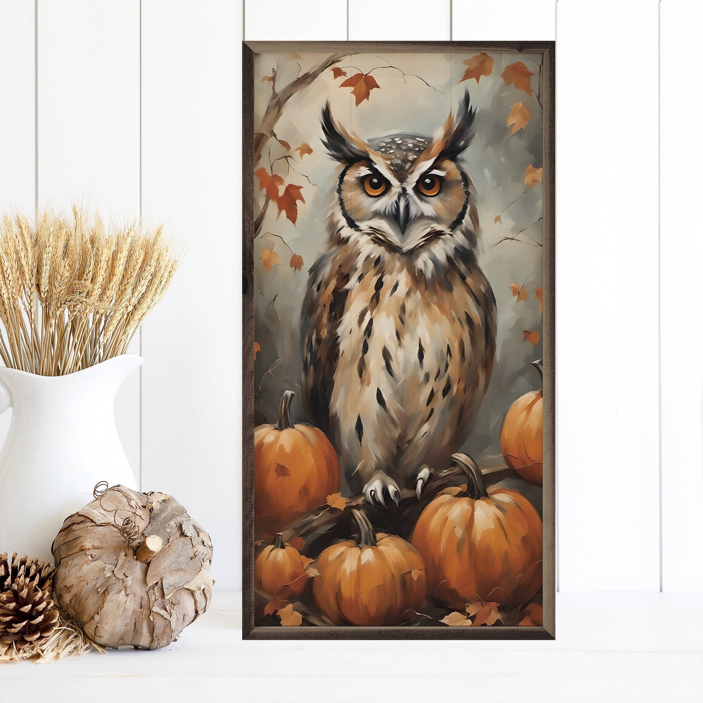 Owl With Pumpkins