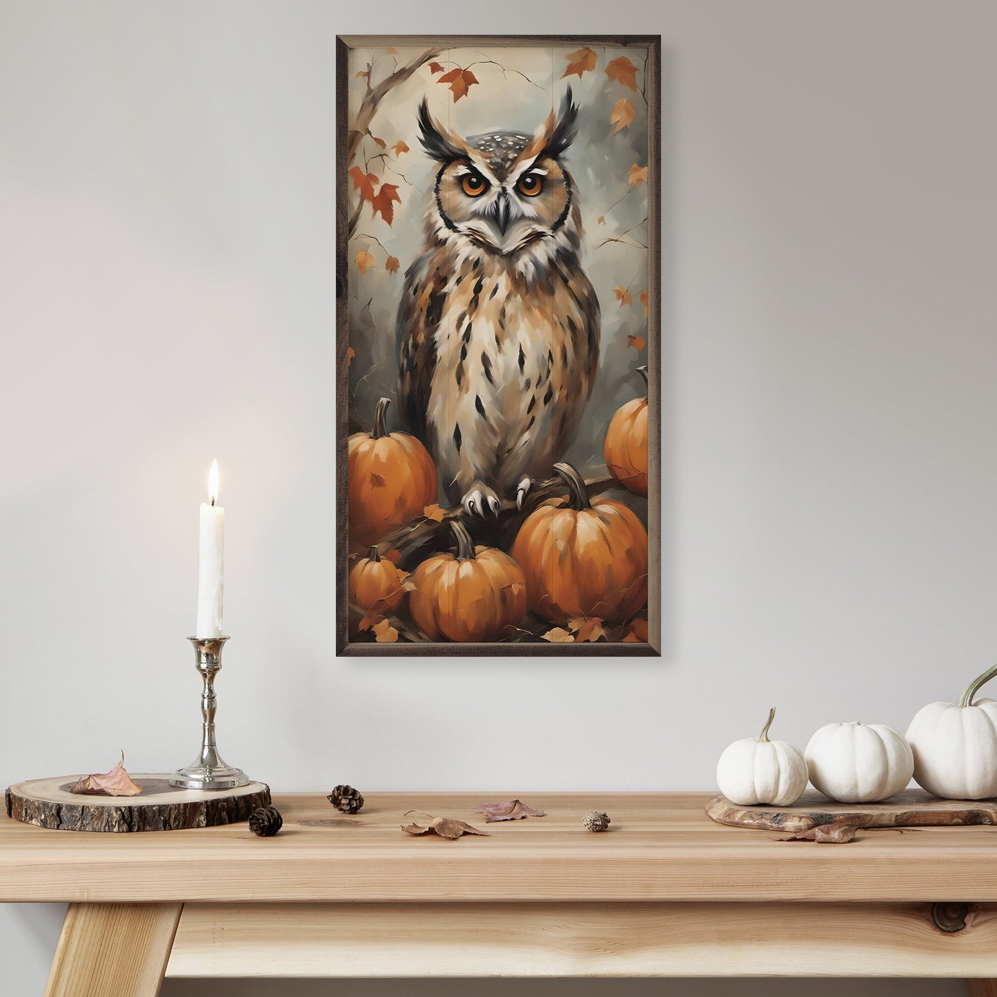 Owl With Pumpkins