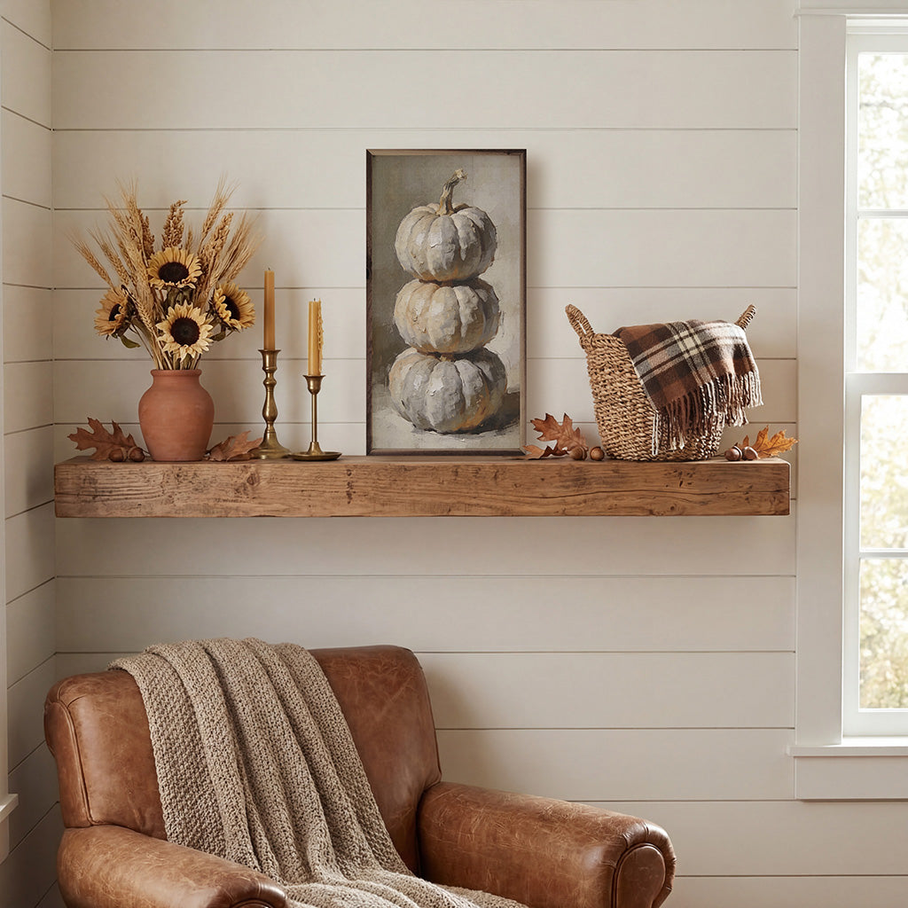 Soft Gray Pumpkin Stack