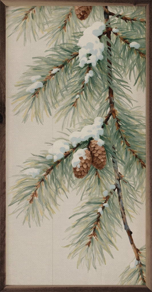 Pine Branch With Snow Vertical