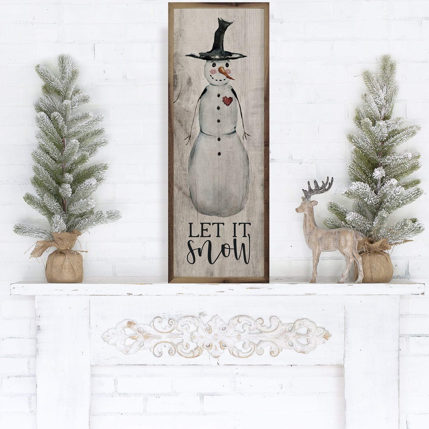 Let It Snow Snowman Whitewash