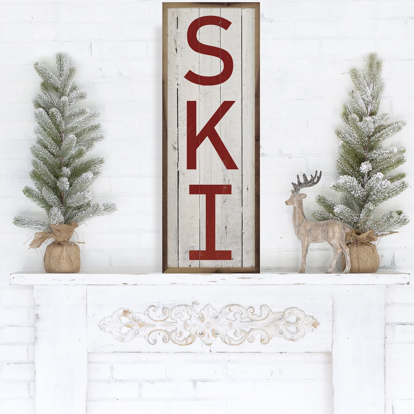 Ski Red Whitewash