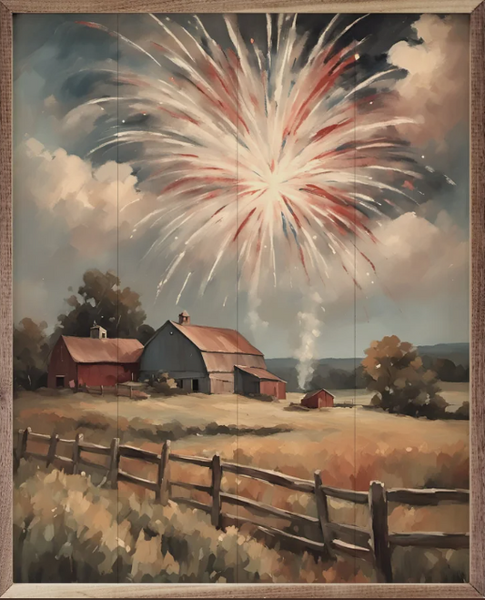 Fireworks South Over Barns image 0