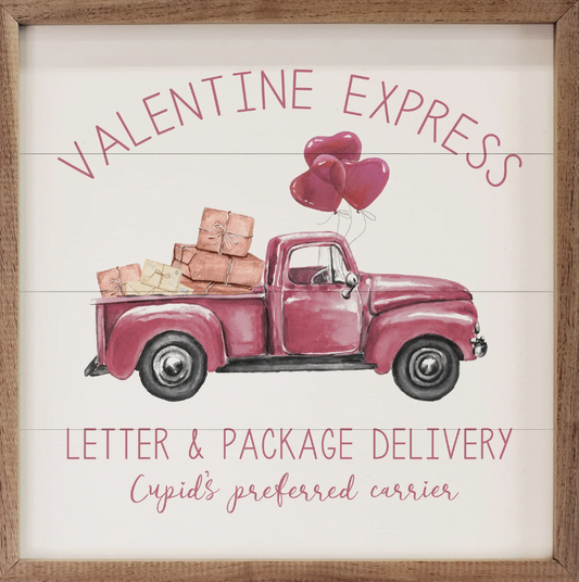Valentine Express Pink Truck White image 0
