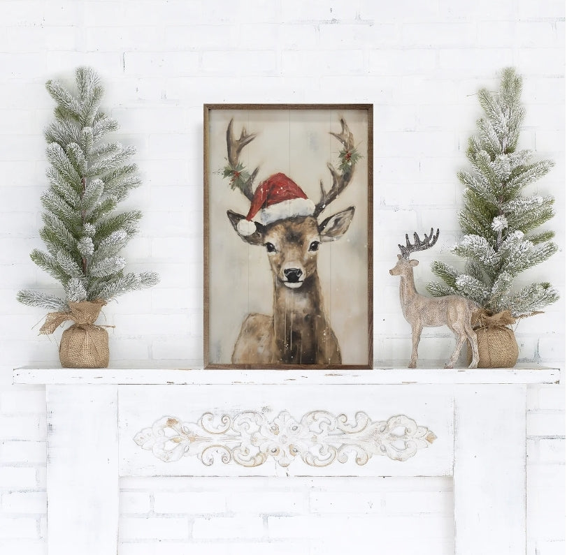Reindeer With Hat By Petals Prints Design image 1