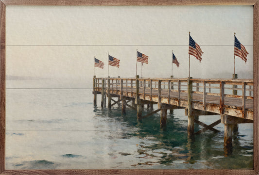 Americana Flags On The Pier