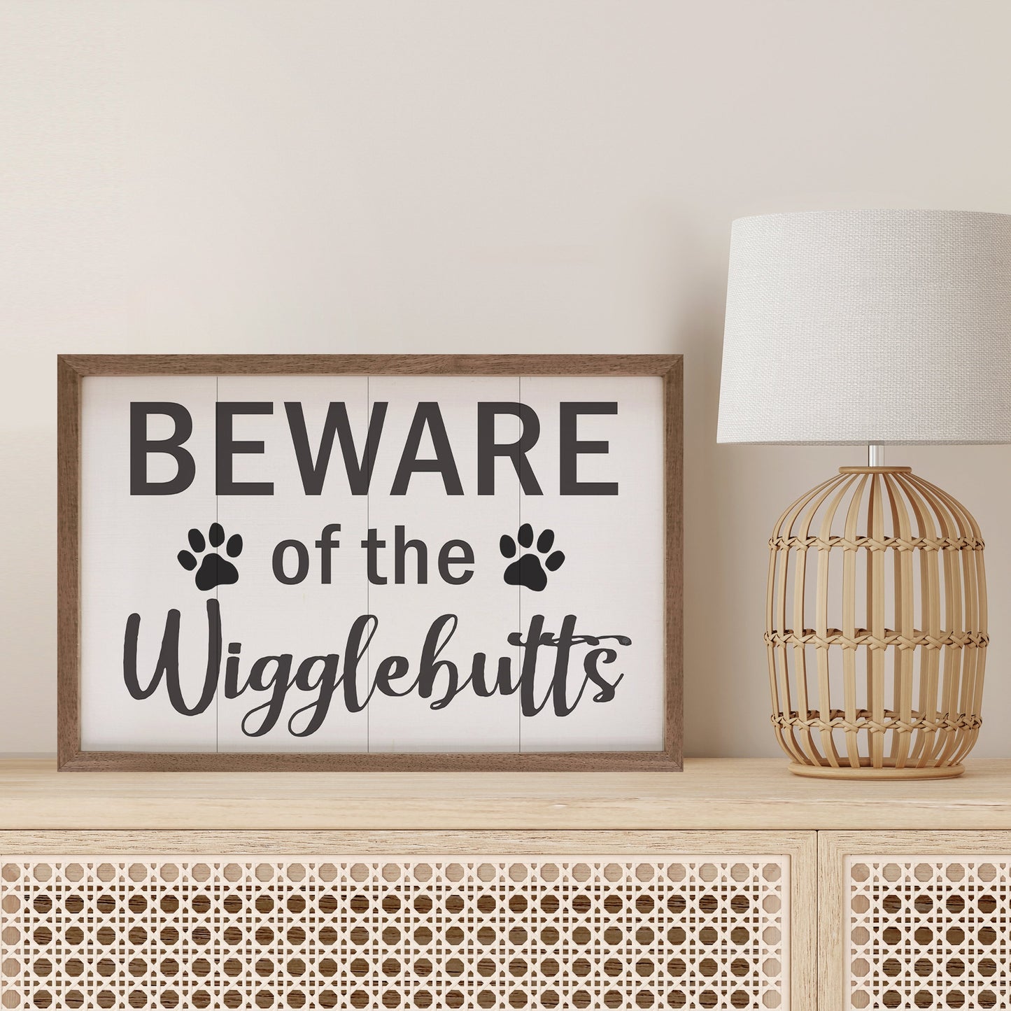 Beware Of Wigglebutts Paws White