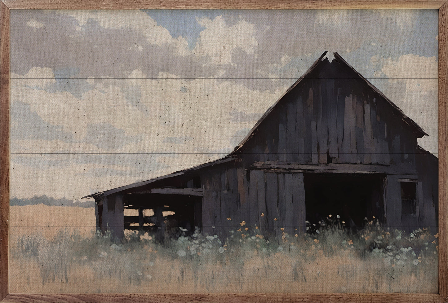 Black Barn In Field