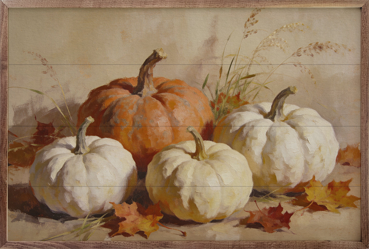Classic Orange And White Pumpkin Gathering