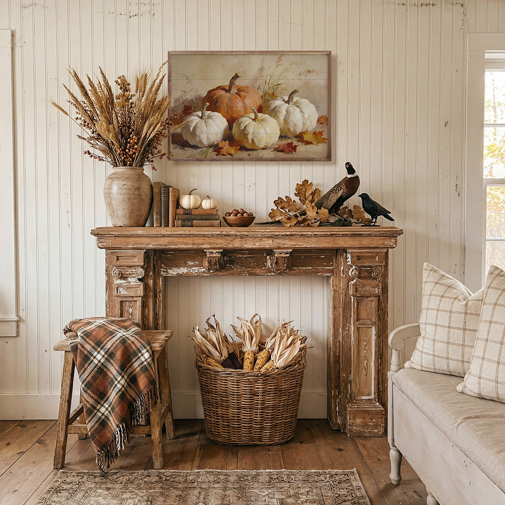 Classic Orange And White Pumpkin Gathering