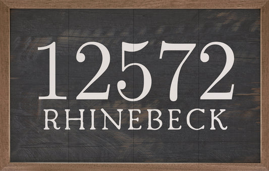 Classic Serif Personalized City Zip Black