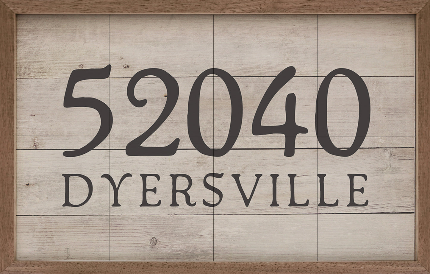 Classic Serif Personalized City Zip Whitewash