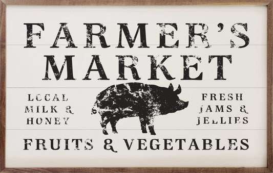 Farmer's Market Fruits And Vegetables Pig White