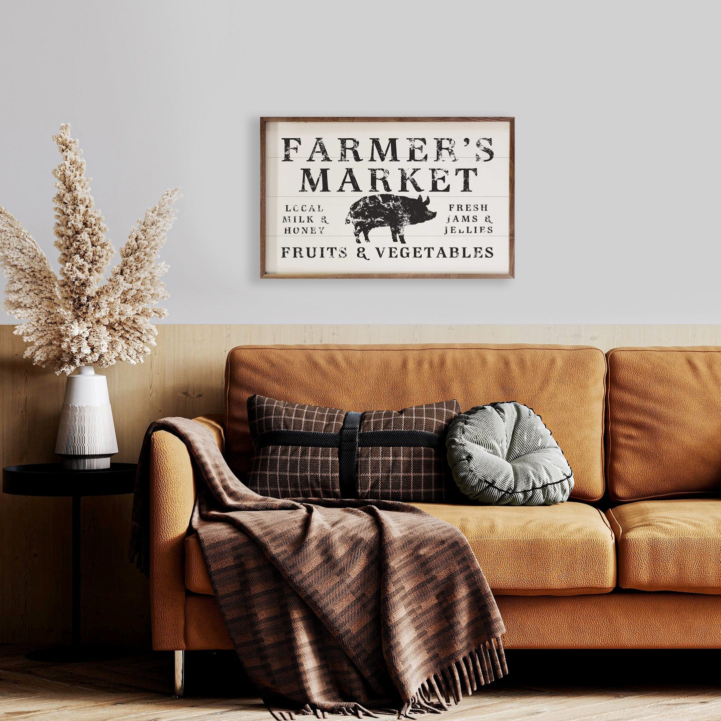 Farmer's Market Fruits And Vegetables Pig White