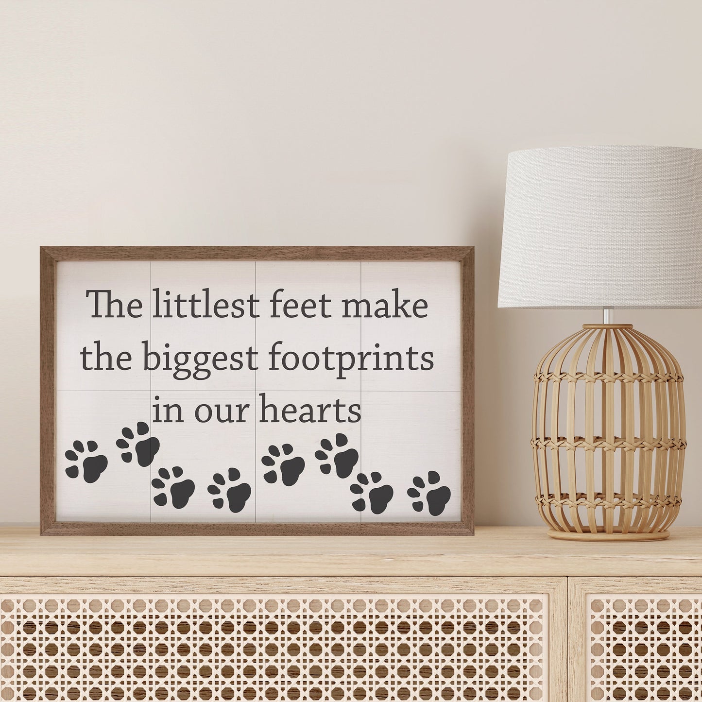 Footprints In Our Hearts Paws White