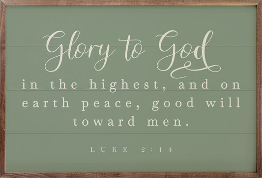 Glory To God Luke 2 14 Green