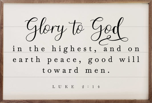 Glory To God Luke 2 14 White