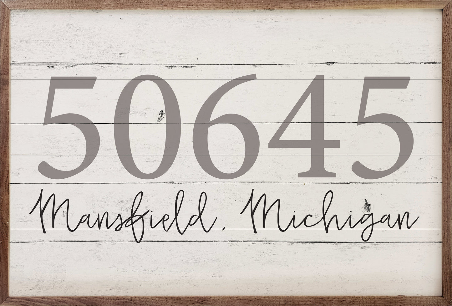 Rustic Script Personalized City State Zip