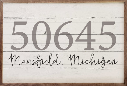 Rustic Script Personalized City State Zip