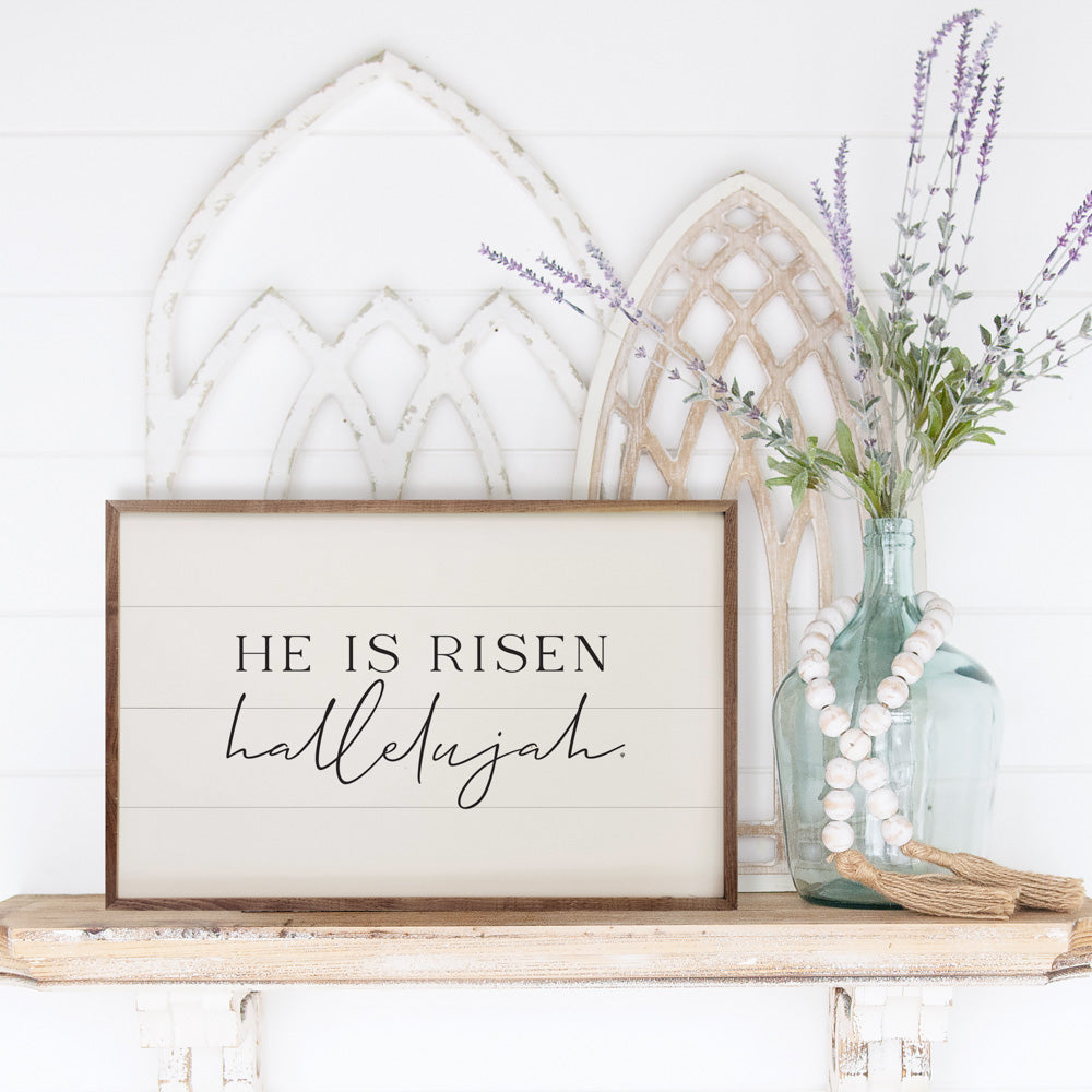 He Is Risen Hallelujah White