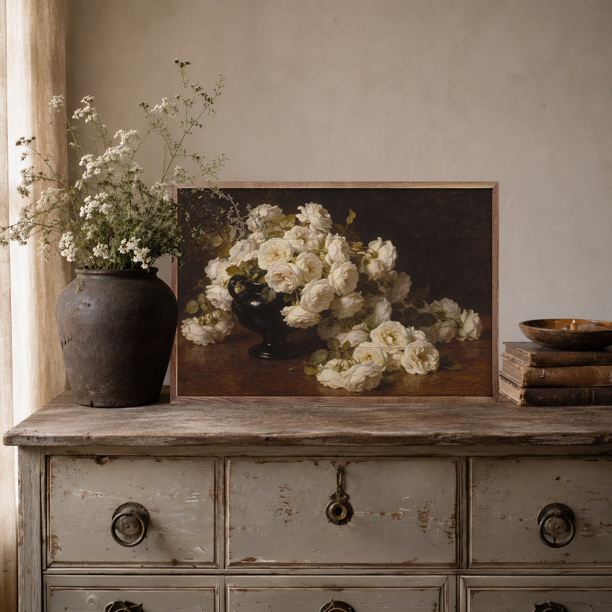 Heirloom White Garden Roses
