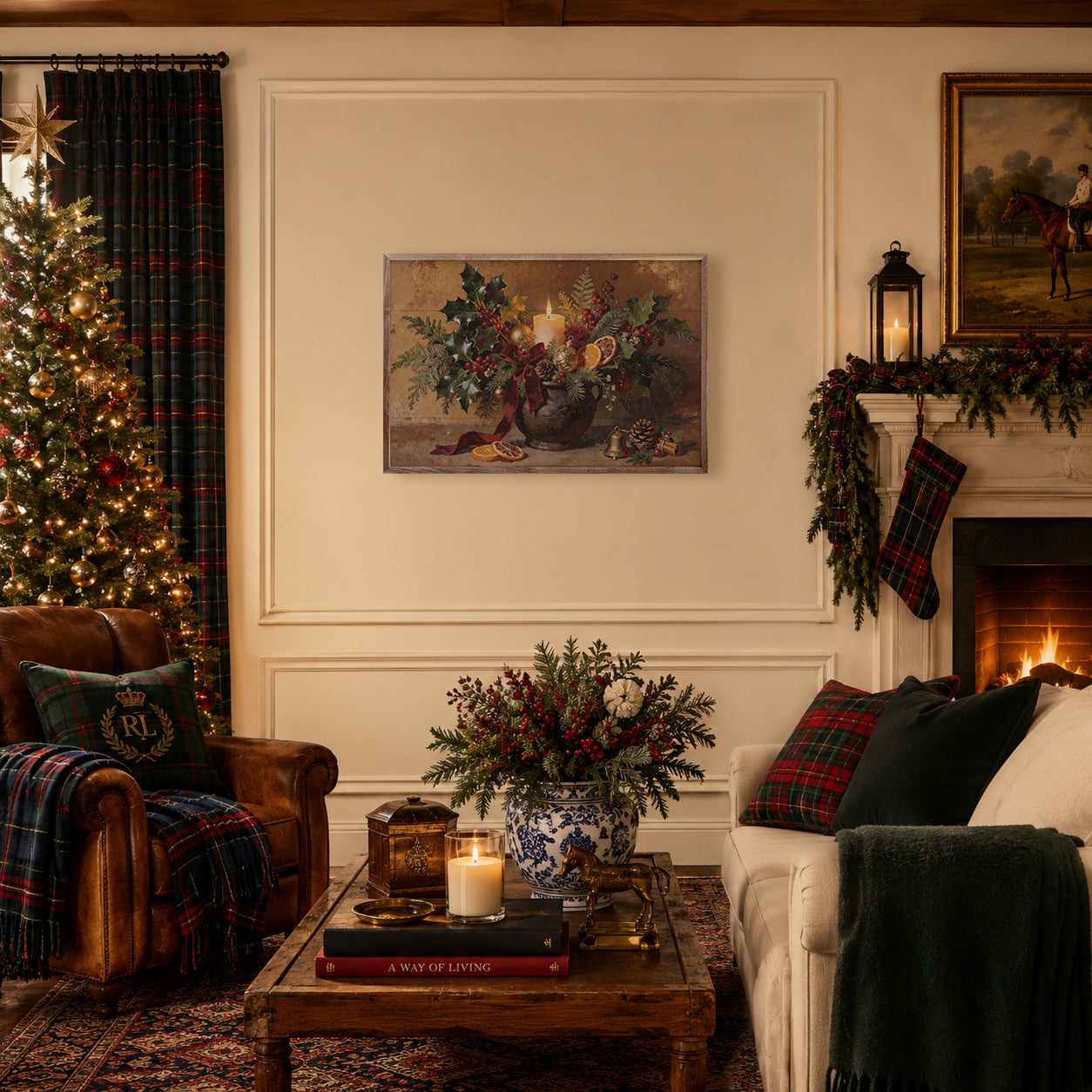 Holiday Hearth Arrangement