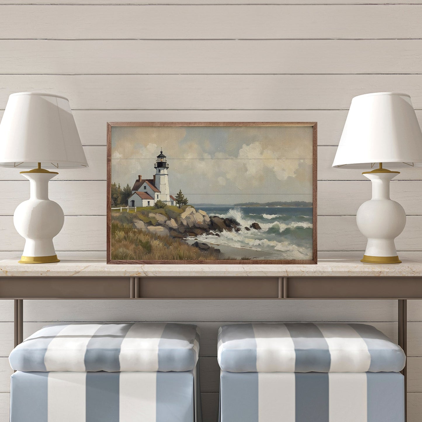 Lighthouse With Crashing Waves