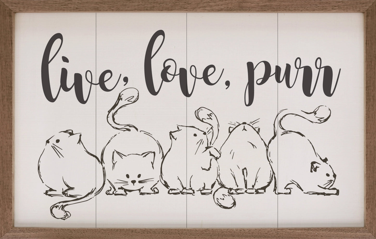 Live Love Purr Cat White