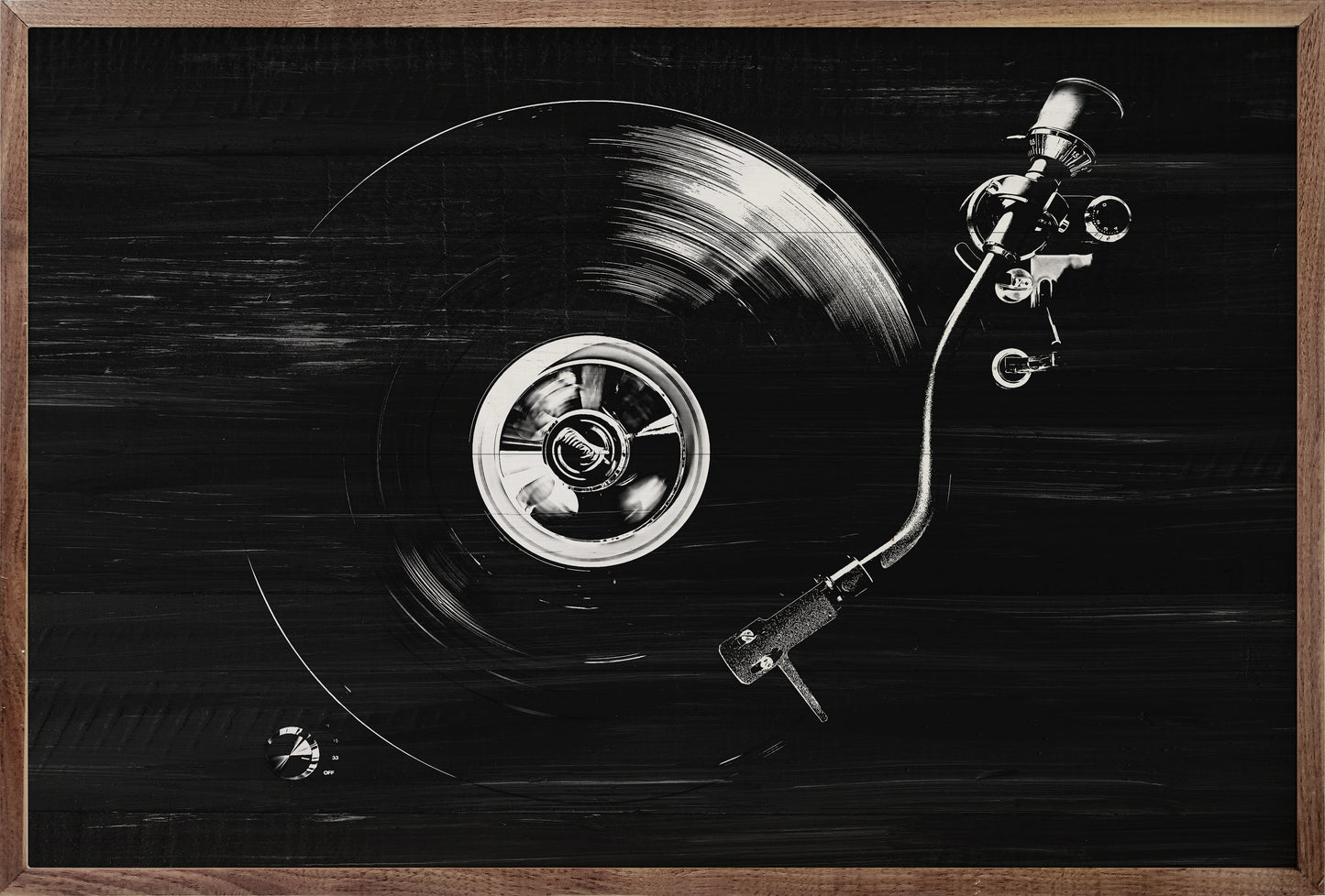 Record Player In Black And White