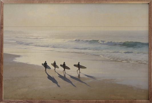 Surfers Along The Tide