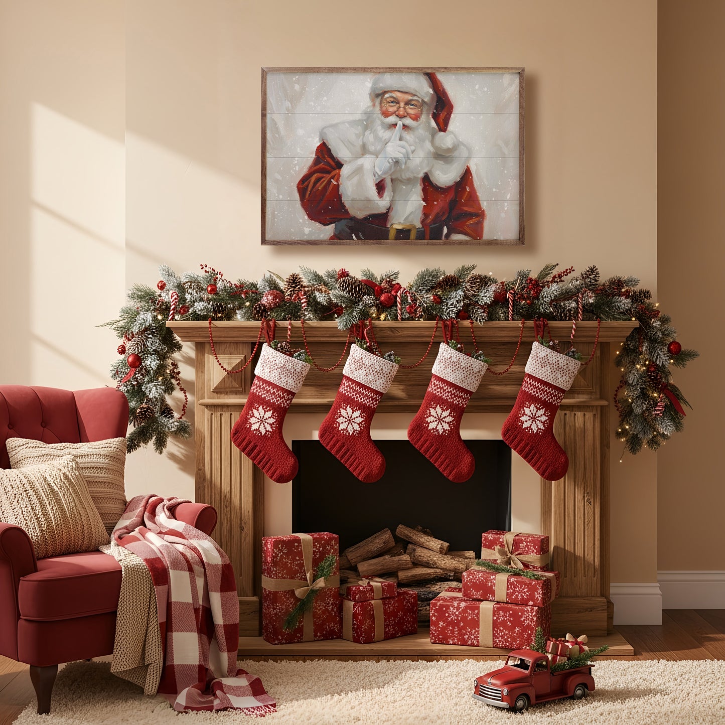 Shh Santa Claus With Glasses
