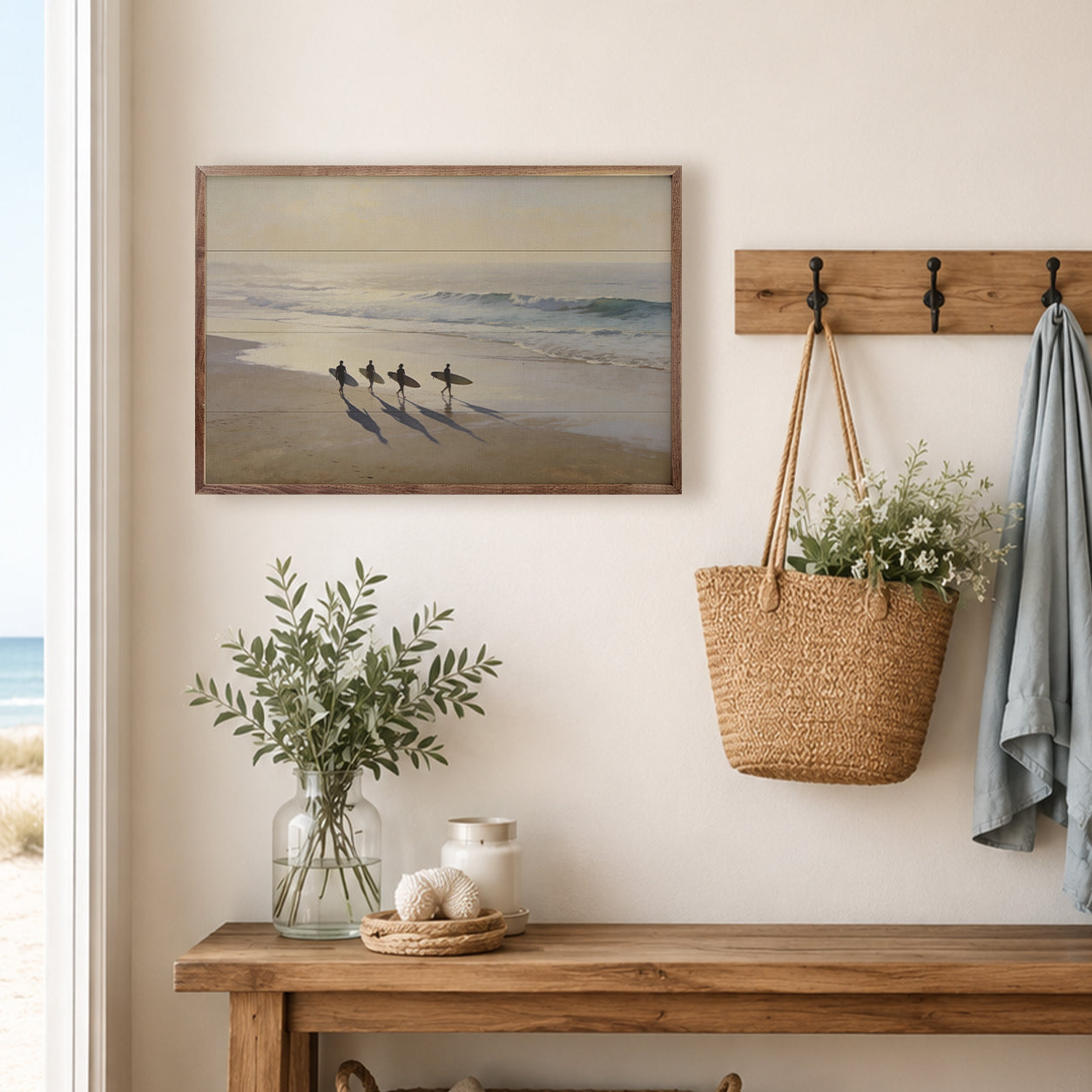 Surfers Along The Tide