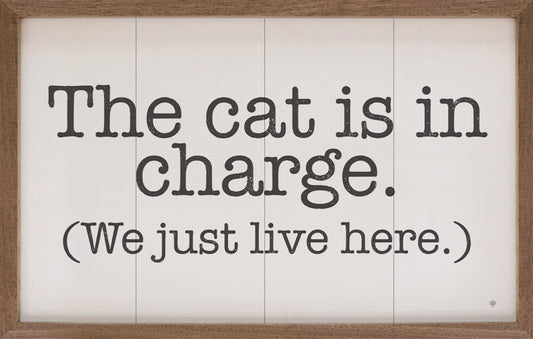 The Cat Is In Charge White