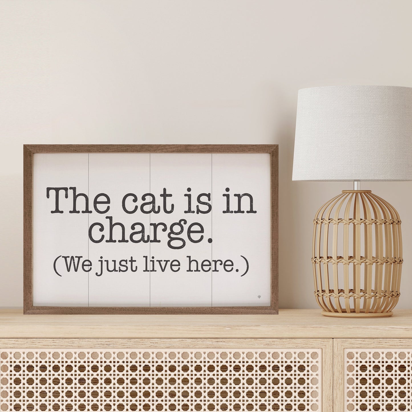 The Cat Is In Charge White