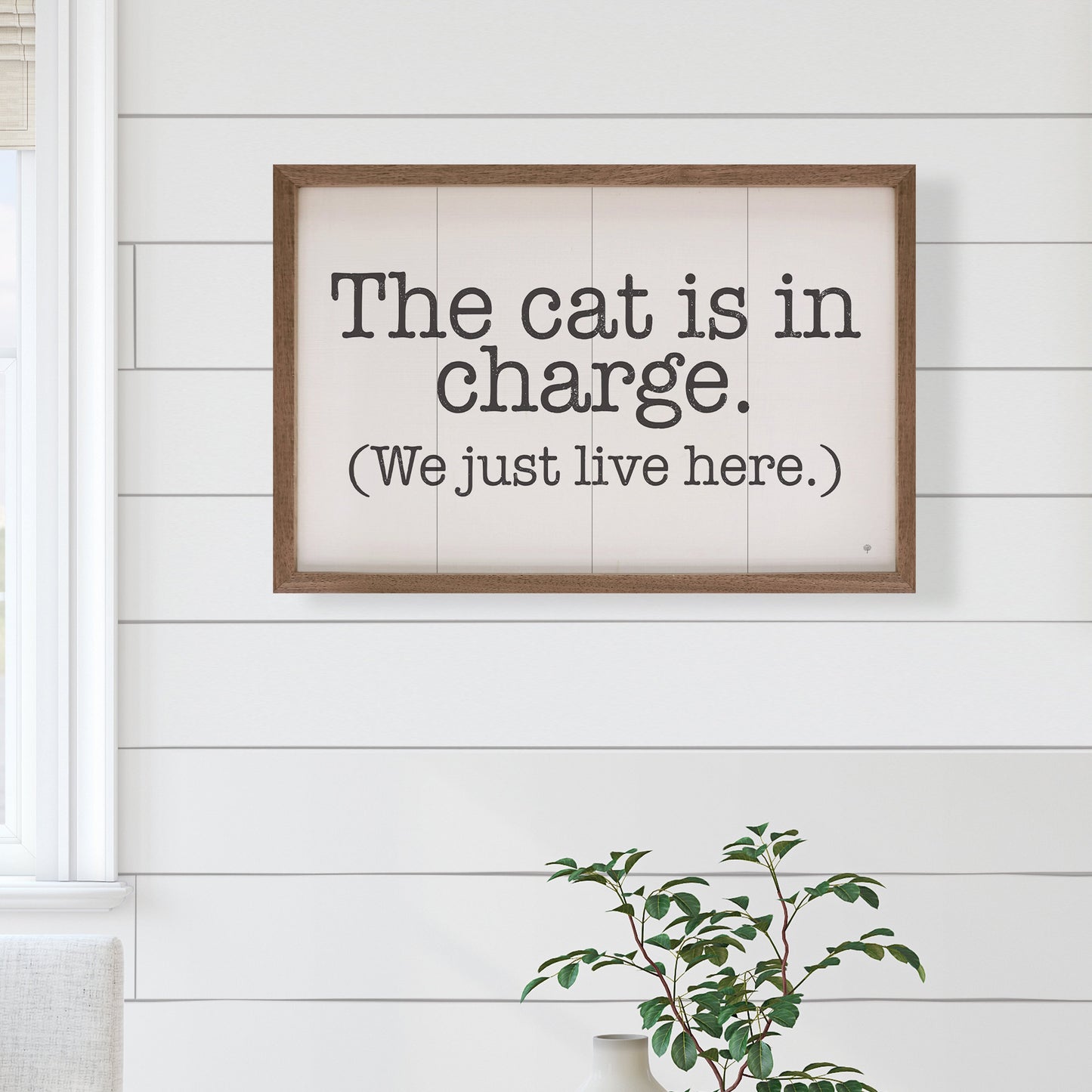 The Cat Is In Charge White