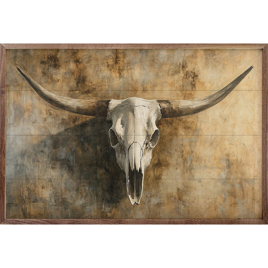 Vintage Cow Skull 1 By Nina Blue